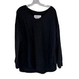 The Sweatshirt Project Womens Sweatshirt Size XL Black with Gold Stud Oversized